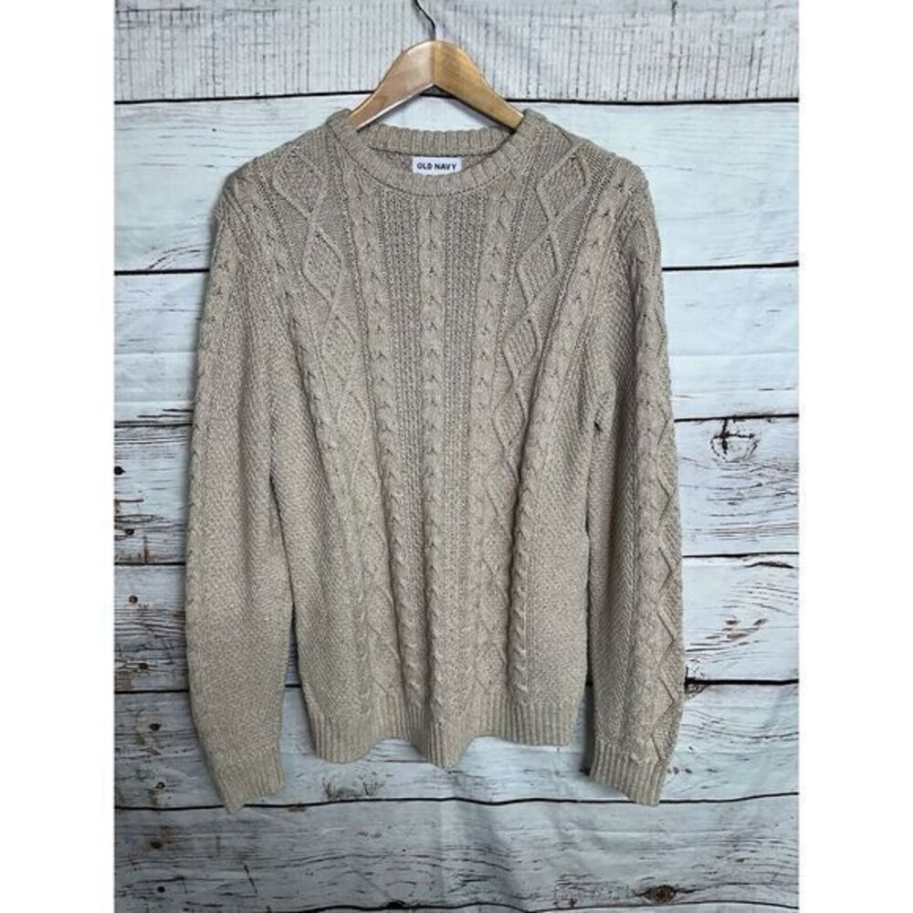 Old‎ Navy Brown Tan Knit Sweater Size Large Unisex Men Women's Pullover